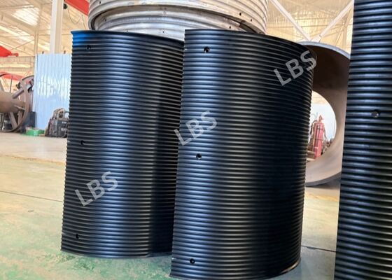 Left-hand 40° MC Cast Nylon Lebus Drum Sleeve For 11mm Steel Wire Rope